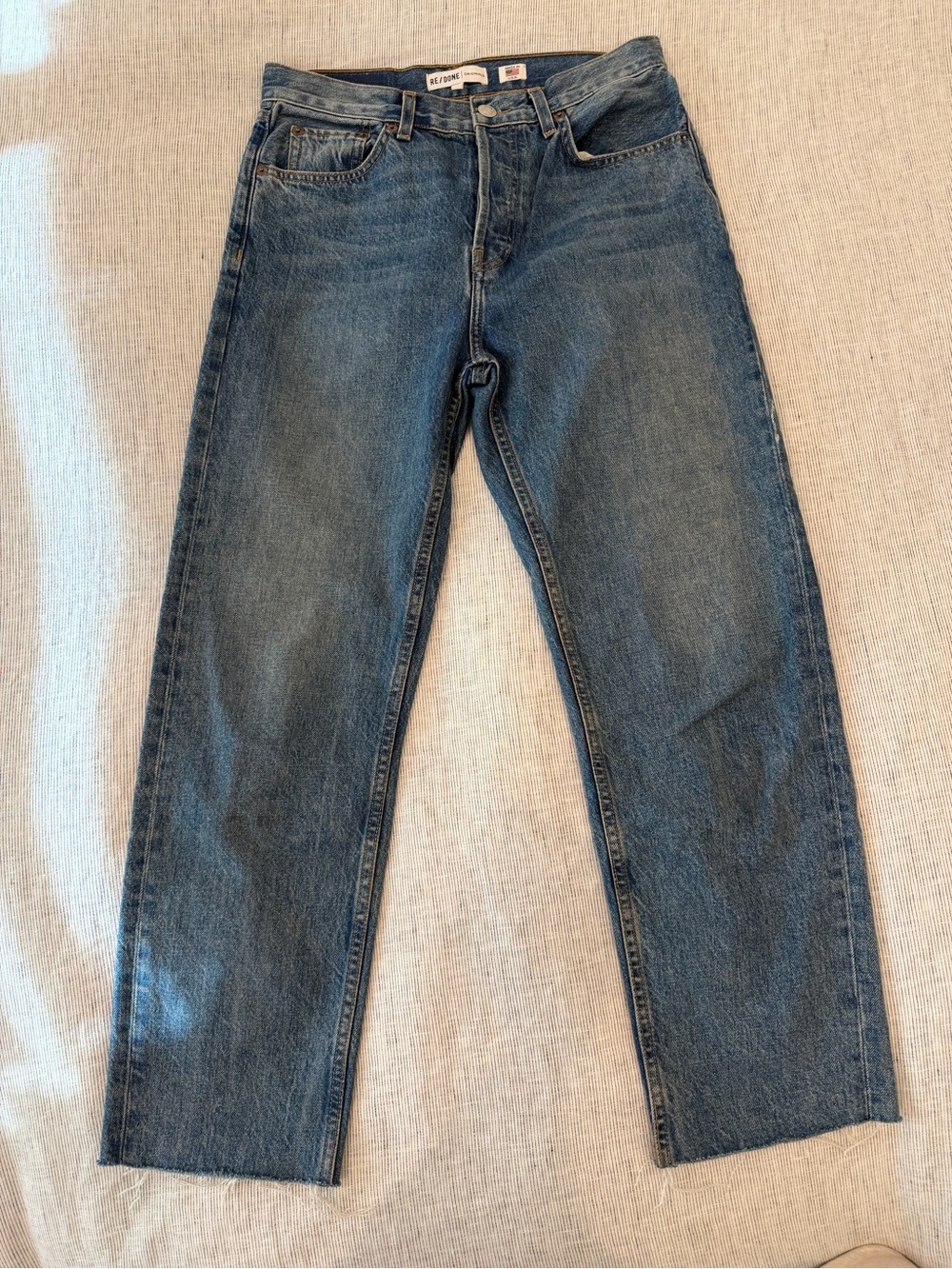 RE/DONE Originals High Rise Stove Pipe Jeans Straight Leg size 28
